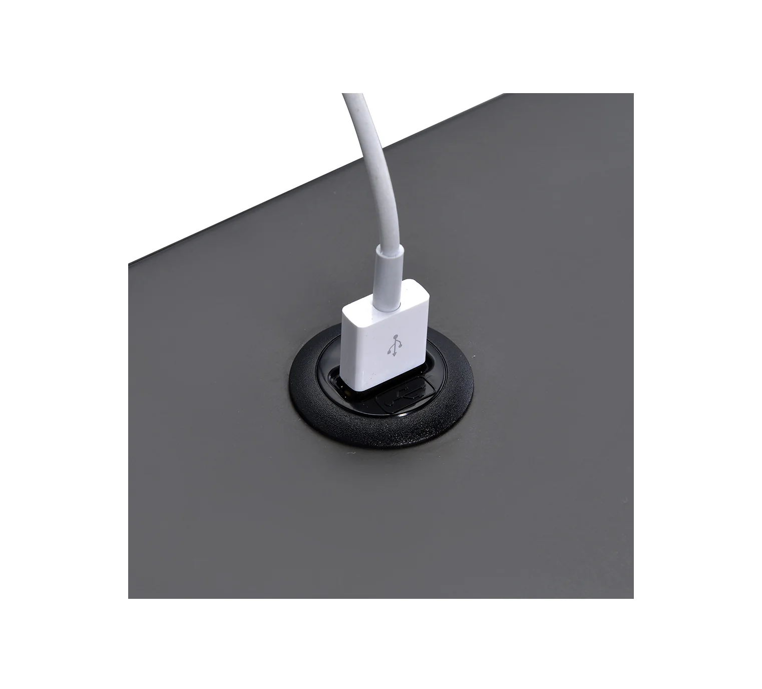 Ember Grey Nightstand with USB - Image 3