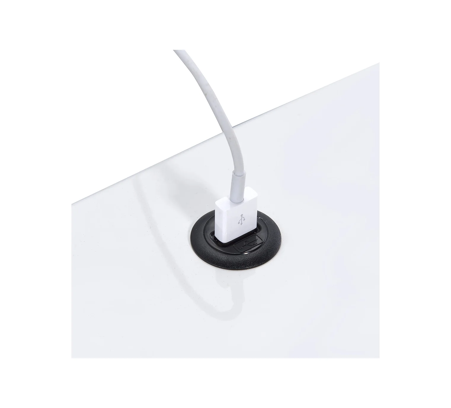 Ember White Nightstand with USB - Image 3